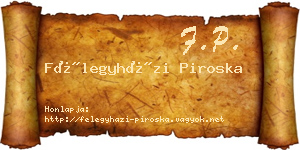 Félegyházi Piroska névjegykártya