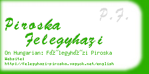 piroska felegyhazi business card